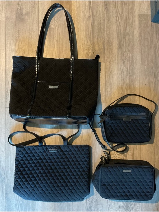 Vera Bradley Handbags - Vera Bradley Black Quilted 4 piece BUNDLE - Good Used Condition MSRP: $350+